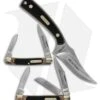 Old Timer Limited Edition 3-Piece Gift Set Fixed/Folders Black W/ Tin -Schrade Old Timer 3 Piece Fixed Folders Saw Cut Handles Satin BHQ 123469 jr