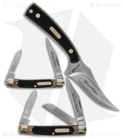 Old Timer Limited Edition 3-Piece Gift Set Fixed/Folders Black W/ Tin 3 Old Timer Limited Edition 3-Piece Gift Set Fixed/Folders Black W/ Tin