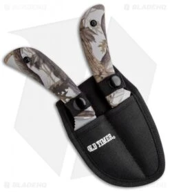 Schrade Old Timer Snowblind Camo Fixed Blade Hunting Knife Combo Set (2 Piece) -Schrade Old Timer Snowblind Camo 2 Piece Set 1085928 BHQ 87011 jr sheath