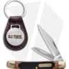Old Timer Traditional Pocket Knife/Leather Keychain Set 1 Old Timer Traditional Pocket Knife/Leather Keychain Set -Schrade Old Timer Trapper w Leather Keychain BHQ 123465 td