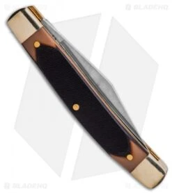 Old Timer Traditional Pocket Knife/Leather Keychain Set -Schrade Old Timer Trapper w Leather Keychain BHQ 123465 td side