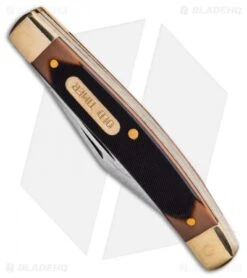 Old Timer Traditional Pocket Knife/Leather Keychain Set -Schrade Old Timer Trapper w Leather Keychain BHQ 123465 td spine