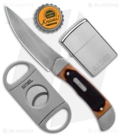 Old Timer Fixed Blade Knife With Lighter & Cigar Cutter -Schrade Old timer Folder w Lighter Cigar Cutter BHQ 123466 td size