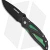 Schrade Folding Knife Black Aluminum Green Liner Lock (3" Black) SCHPROM1633CP