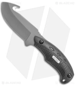 Schrade Old Timer Copperhead Guthook Fixed Blade Knife Black (3.6" Gray)