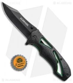 Schrade EDC Liner Lock Knife Aluminum Black (3.3" Black) SCP17-32 -Schrade Schrade EDC Aluminum Black Green Black SCP17 32 BHQ 75994 jr bottlecap