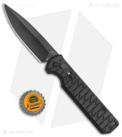Schrade Alpha Entice Automatic Button Lock Knife Black G-10 (3.5" Black) -Schrade Schrade Entice Auto Black G 10 Black BHQ 140054 jr bottlecap