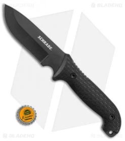 Schrade Frontier Full Tang Fixed Blade Knife Black TPE (5" Black) SCHF51 -Schrade Schrade Frontier full tang black TPE black SCHF51 BHQ 62032 er size
