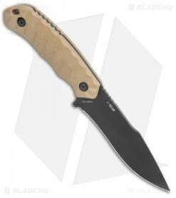 Schrade I-Beam Fixed Blade Knife Brown G-10 (4.75" Black) -Schrade Schrade G 10 Modified Drop Fixed Tan Black 1136029 BHQ 125127 jr spine