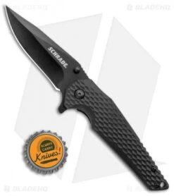 Schrade Fanatic Liner Lock Knife Black G-10 (3.4" Black) -Schrade Schrade G 10 UG Sweepback Drop Black 1136034 BHQ 125132 jr bottlecap