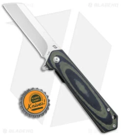 Schrade Lateral Frame Lock Knife Green/Black G-10 (3.25" Satin) -Schrade Schrade Lateral FL Green Black G 10 Satin BHQ 140062 jr bottlecap