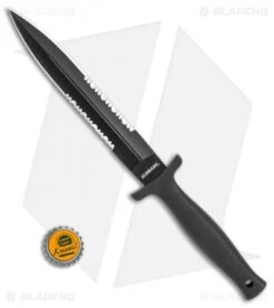 Schrade Needle Boot Knife Fixed Blade W/ Leather Sheath (7.5" Black Serr) -Schrade Schrade Needle Boot knife leather sheath black serr BHQ 62026 er size