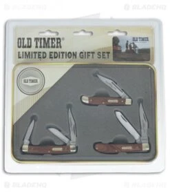 Schrade Old Timer Rosewood Brass 3-Piece Knife Set 1130063 8 Schrade Old Timer Rosewood Brass 3-Piece Knife Set 1130063 -Schrade Schrade OT Rosewood Brass 3 Piece Set BHQ 116722 jr package