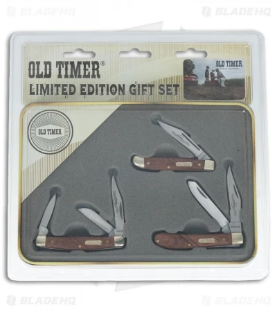 Schrade Old Timer Rosewood Brass 3-Piece Knife Set 1130063 5 Schrade Old Timer Rosewood Brass 3-Piece Knife Set 1130063 - Image 3