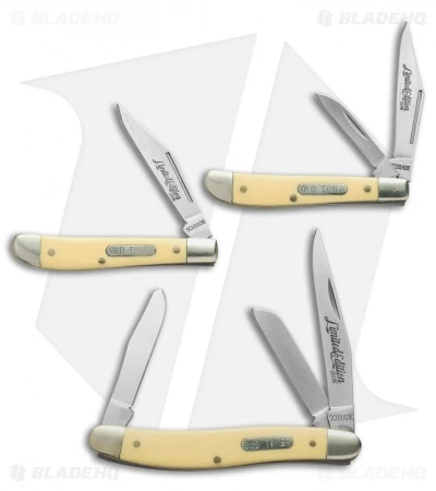 Schrade Old Timer Limited Edition Pocket Knife Gift Set Yellow (Set Of 3) 3 Schrade Old Timer Limited Edition Pocket Knife Gift Set Yellow (Set Of 3)