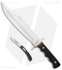 Schrade Old Timer OT Bowie Knife & Folder Black Polymer (10" Satin) 1158653