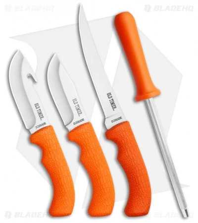 Schrade Old Timer Blaze 3-Piece Hunting Knife Set + Sharpening Rod 3 Schrade Old Timer Blaze 3-Piece Hunting Knife Set + Sharpening Rod