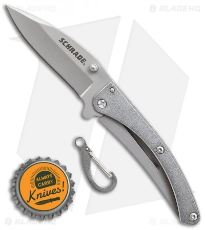 Schrade Pocket Protector Frame Lock Knife Gray (2.5" Bead Blast) 5 Schrade Pocket Protector Frame Lock Knife Gray (2.5" Bead Blast) - Image 3