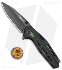 Schrade SCH U.G. Liner Lock Knife Green/Black (3.25" Black) 1100044 -Schrade Schrade SCH U.G. Liner Lock Knife Green Black Black BHQ 93632 kp bottle cap