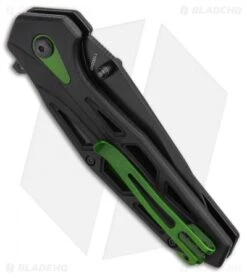 Schrade SCH U.G. Liner Lock Knife Green/Black (3.25" Black) 1100044 -Schrade Schrade SCH U.G. Liner Lock Knife Green Black Black BHQ 93632 kp side