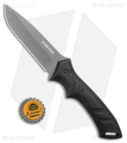 Schrade SCHF31 Drop Point Fixed Blade Knife Black TPE (4.5" Gray) -Schrade Schrade SCHF31 DP Fixed Blade Black TPE Gray BHQ 28765 jr bottlecap