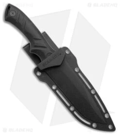 Schrade SCHF31 Drop Point Fixed Blade Knife Black TPE (4.5" Gray) -Schrade Schrade SCHF31 DP Fixed Blade Black TPE Gray BHQ 28765 jr sheath