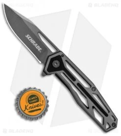 Schrade Cage Skeletonized Frame Lock Knife Gray (2.75" Gray)1084283 -Schrade Schrade Sch702 Cage W G 10 Ug Ti 1084283 BHQ 81870 jr bottlecap