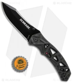 Schrade Shizzle MAGIC Spring Assisted Knife Black (3.375" Black) -Schrade Schrade Shizzle MAGIC SA Black Black SCHA11B BHQ 61991 jr bottlecap