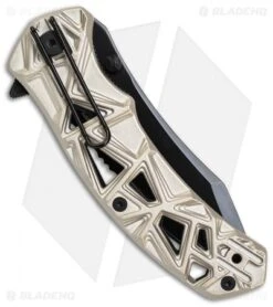 Schrade Shizzle MAGIC Spring Assisted Knife Champagne (3.375" Black Serr) 7 Schrade Shizzle MAGIC Spring Assisted Knife Champagne (3.375" Black Serr) -Schrade Schrade Shizzle MAGIC SA Champagne Black Serr SCHA11CS BHQ 61994 jr side clip