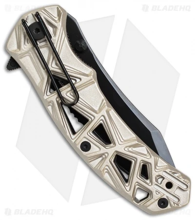 Schrade Shizzle MAGIC Spring Assisted Knife Champagne (3.375" Black Serr) 4 Schrade Shizzle MAGIC Spring Assisted Knife Champagne (3.375" Black Serr) - Image 2