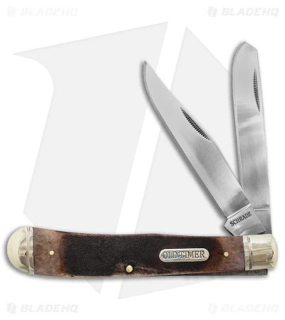 Schrade Old Timer Trapper Knife 4.13" Sawcut Bone 95OTB 3 Schrade Old Timer Trapper Knife 4.13" Sawcut Bone 95OTB
