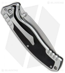 Schrade Ultra Glide Liner Lock Folding Knife Black G-10 (3.5" Stonewash) SCH305 -Schrade Schrade Ultra Glide Black G 10 SW SCH305CP BHQ 67484 jr side 2