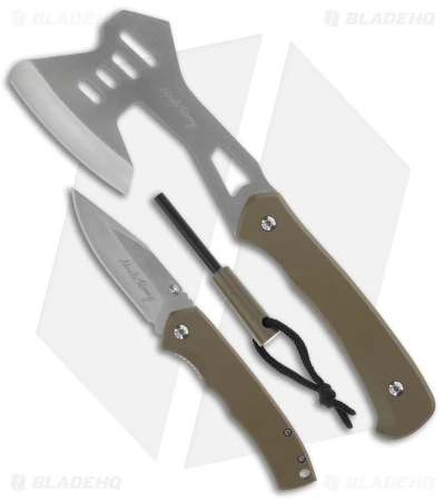 Schrade Uncle Henry 3 Piece Axe & Pocket Knife & Ferro Rod - Tan 3 Schrade Uncle Henry 3 Piece Axe & Pocket Knife & Ferro Rod - Tan