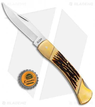 Schrade Uncle Henry Papa Bear Traditional Pocket Knife 5" Brown Staglon SCHLB8 7 Schrade Uncle Henry Papa Bear Traditional Pocket Knife 5" Brown Staglon SCHLB8 - Image 5