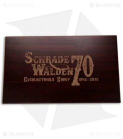 Schrade Walden 70th Anniversary Limited Edition Fixed Blade Knife (4" Satin) -Schrade Schrade Walden 70th Anniversary Fixed SCPROM 16 37CP BHQ 49205 jr box