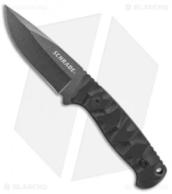 Schrade Full Tang Fixed Blade Knife Black G-10 (3.8" Black) SCHF59