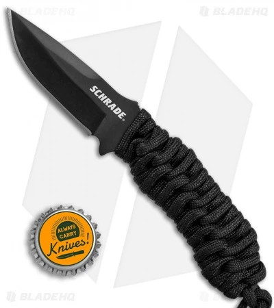 Schrade Full Tang Neck Knife Black Paracord (2.7" Black) SCHF46 5 Schrade Full Tang Neck Knife Black Paracord (2.7" Black) SCHF46 - Image 3
