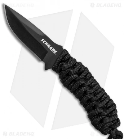 Schrade Full Tang Neck Knife Black Paracord (2.7" Black) SCHF46 3 Schrade Full Tang Neck Knife Black Paracord (2.7" Black) SCHF46