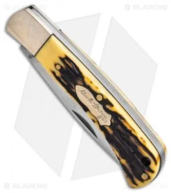 Uncle Henry 2 Piece Fixed Blade/Folder/Pen/Key Fob Tin -Schrade Uncle Henry 2pc Fixed Folder Tin With Pen Keychain BHQ 123472 td knife 1 spine