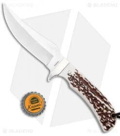 Uncle Henry Next Gen Fixed Blade Knife (3.75" Satin) 1100034 -Schrade Uncle Henry Next Gen Stag Satin 1100034 BHQ 93623 jr bottlecap