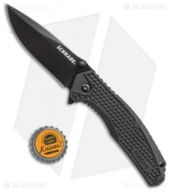 Schrade Liner Lock Knife Black ABS (3.25" Black) SCH002 -Schrade schrade blk abs SCH002 BHQ 61884 dl bottlecap