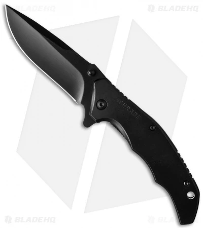 Schrade Folding Knife Black Coated Steel (3.25" Black Plain) SCH309 3 Schrade Folding Knife Black Coated Steel (3.25" Black Plain) SCH309