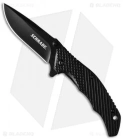 Schrade Folding Knife Frame Lock Black Textured (3.25" Black) SCH310