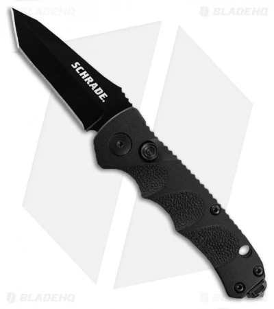 Schrade Mini Tanto Automatic Knife Black Aluminum (2.5" Black) SC60MBT 3 Schrade Mini Tanto Automatic Knife Black Aluminum (2.5" Black) SC60MBT