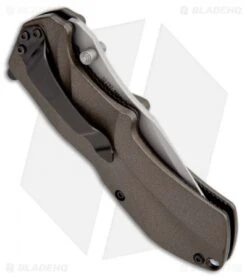 Schrade SCHA7BRS Clip Point Spring Assisted Knife Brown (3.25" Bead Blast Serr) -Schrade schrade scha7br side 2