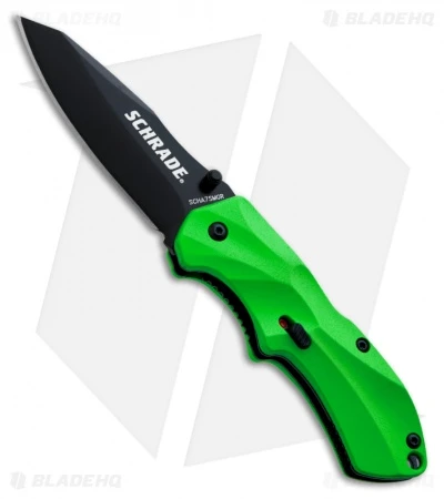 Schrade SCHA7GR Spring Assisted Knife Clip Point Green (3.25" Black) 3 Schrade SCHA7GR Spring Assisted Knife Clip Point Green (3.25" Black)