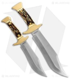 Schrade Uncle Henry 2 Piece Bowie Fixed Blade Knife Set Polymer (Satin 7Cr17MoV)