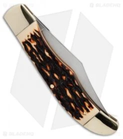 Schrade Uncle Henry Bowie Knife 5.25" Staglon 227UH 6 Schrade Uncle Henry Bowie Knife 5.25" Staglon 227UH -Schrade schrade uncle henry 227uh side